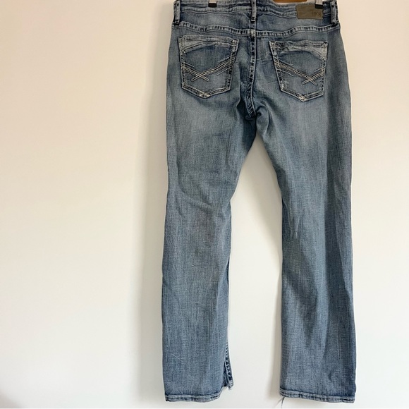 BKE Jake Straight Leg Denim Jeans Light Wash Distressed Read Notes Ripped 36 R - Picture 7 of 11